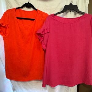 SHEIN Orange Boxy Cap Sleeve T-Shirt
